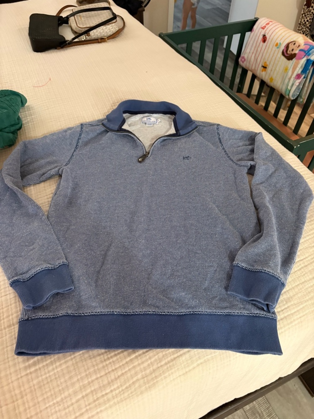 Southern Tide Men's Light Blue Zip-Up Sweater